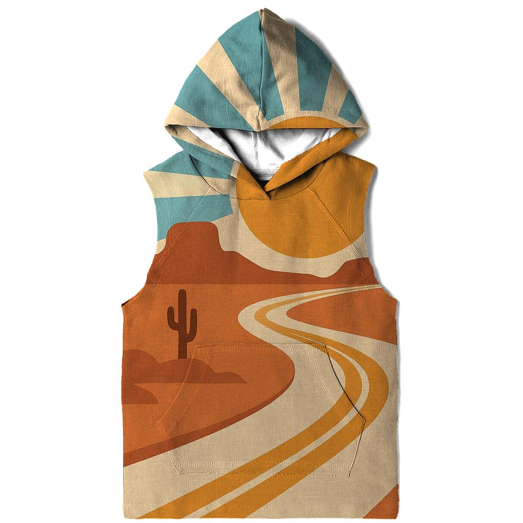 Desert Road Trip Sunburst Map graphic hoodies