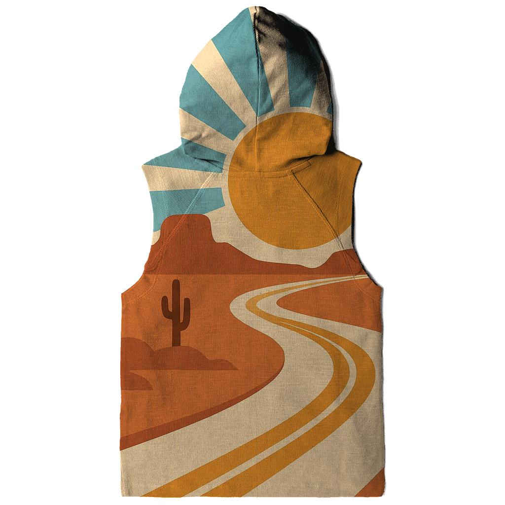 Desert Road Trip Sunburst Map graphic hoodies