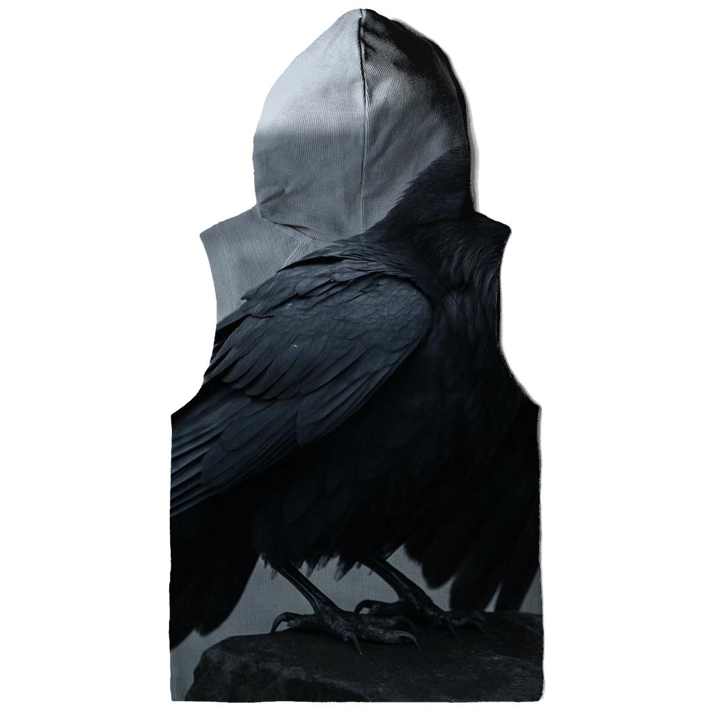 Basalt Ledge Mantling Common Raven printed hoodies