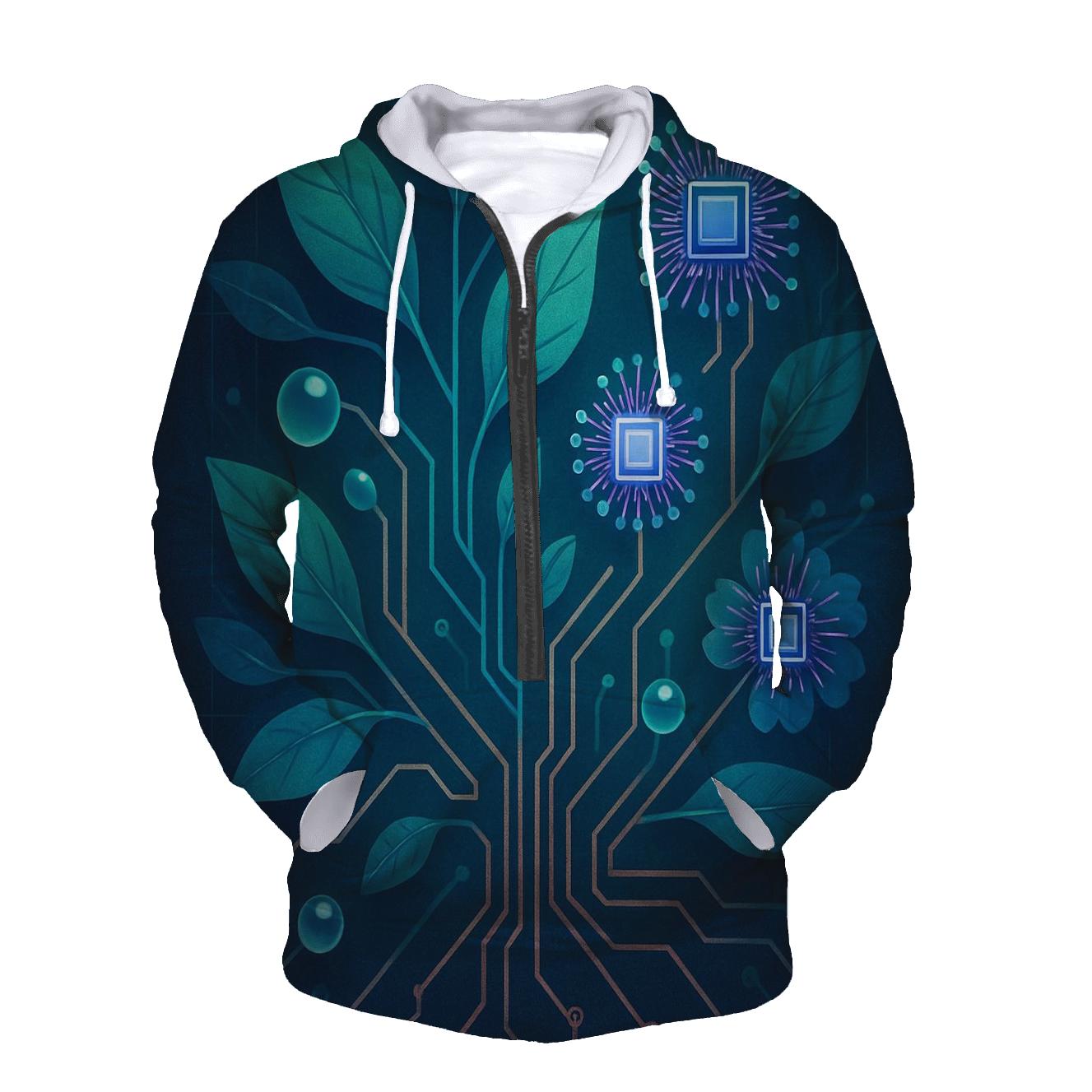 Aurora Circuit Garden embroidered hoodies