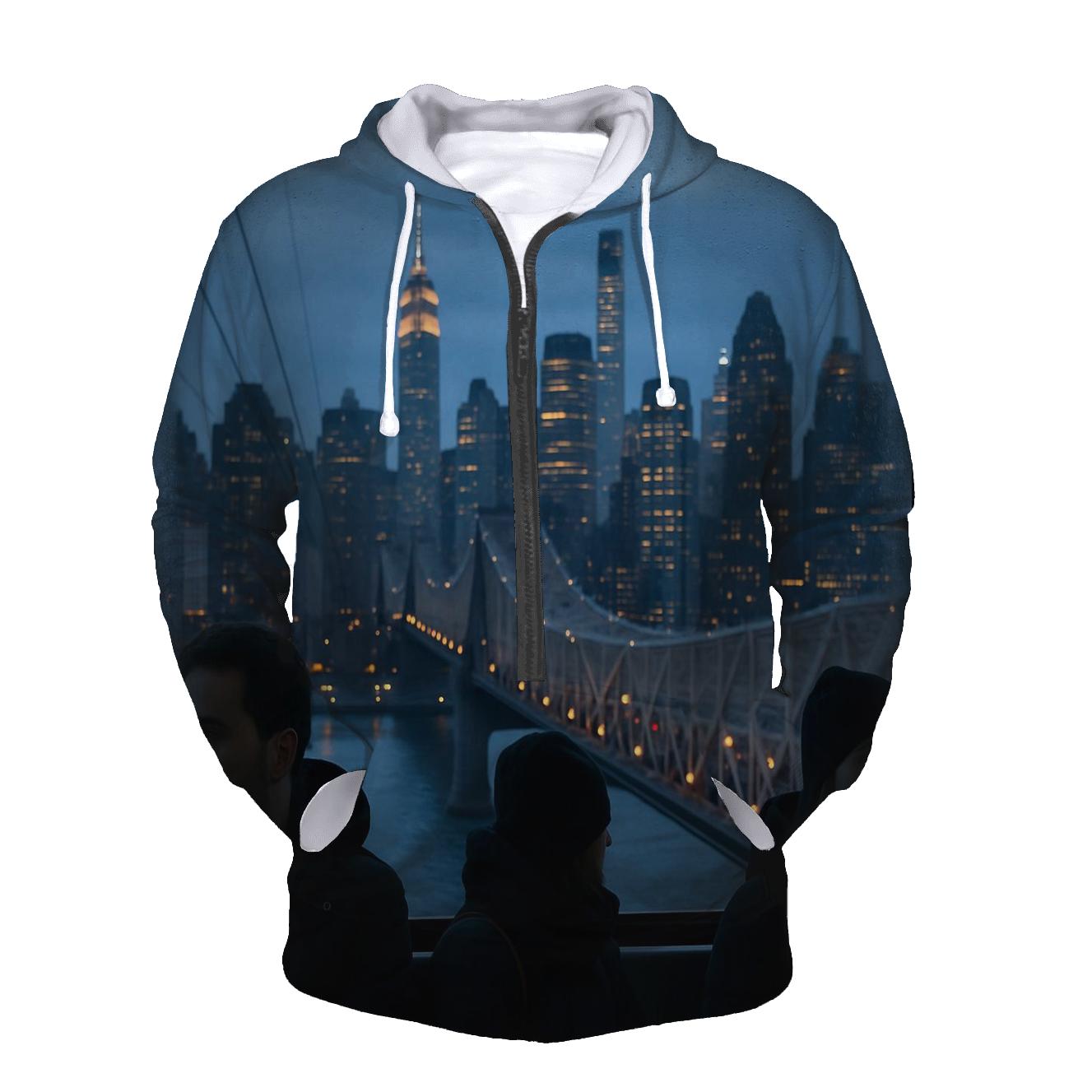 Blue Hour Through The Roosevelt Island Tram printed hoodies