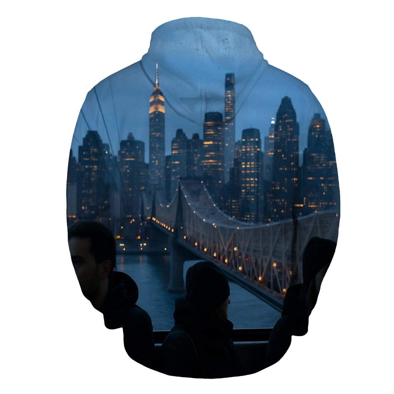Blue Hour Through The Roosevelt Island Tram printed hoodies