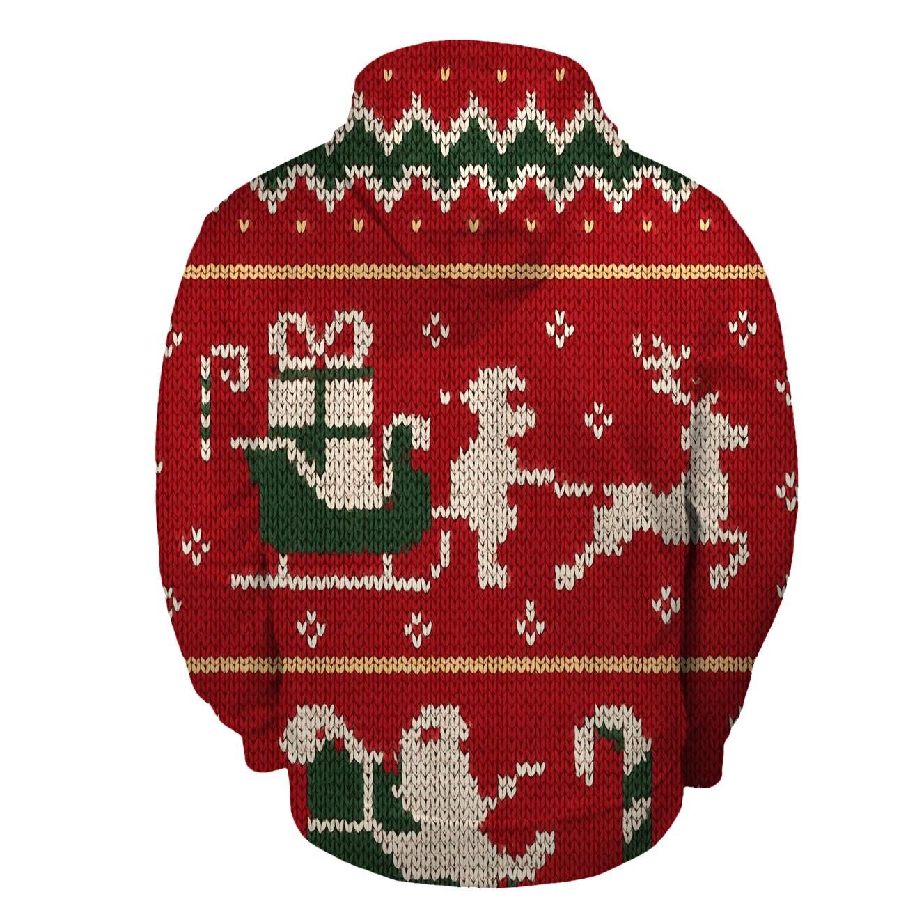 Santa Sleigh Zigzag Skyline Design designer hoodies