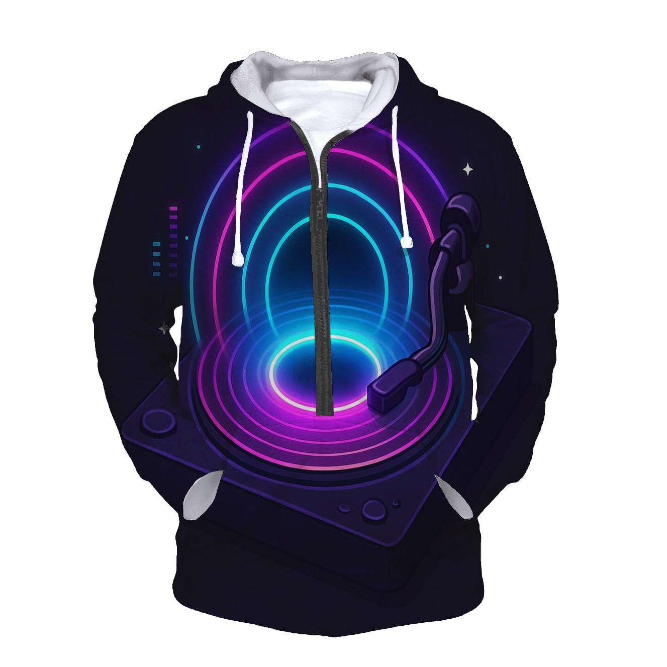 Neon Turntable Portal designer hoodies