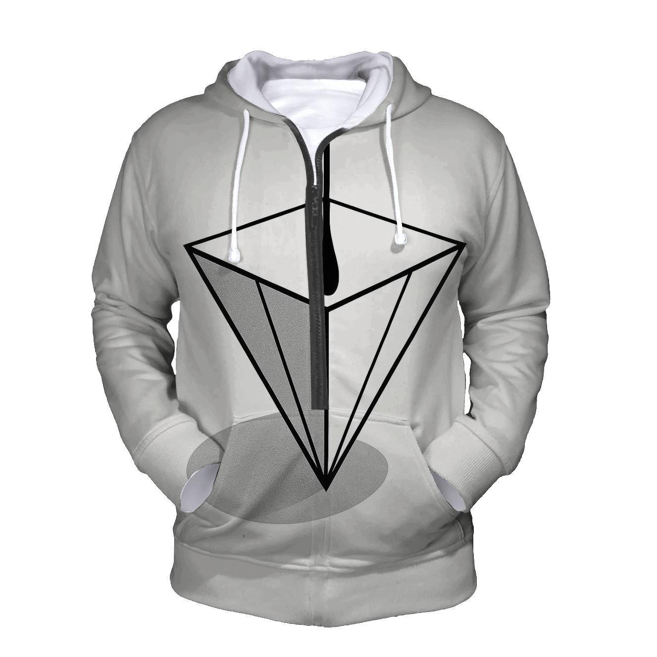 Filter Fold Geometry zip-up hoodies