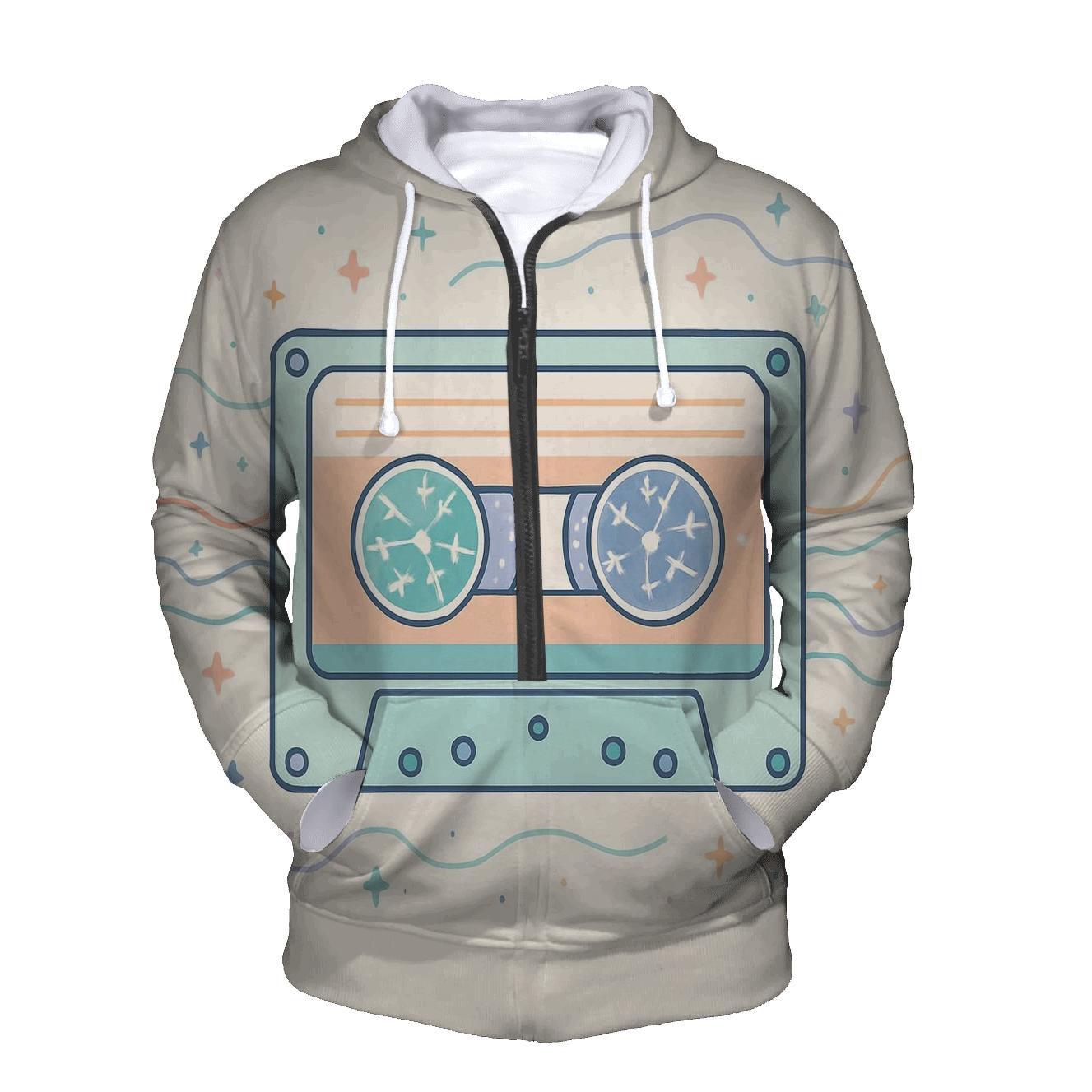 Cassette Constellation Map zip-up hoodies