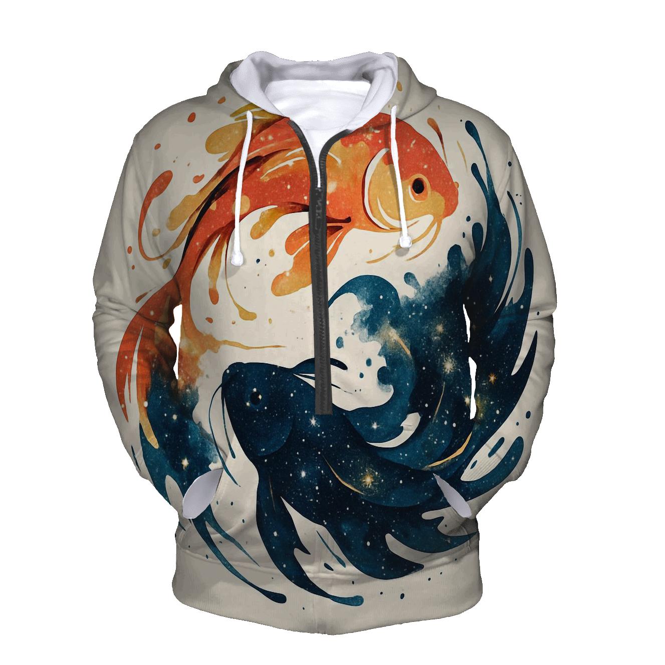 Koi Nebula Ink Splash heavyweight hoodies