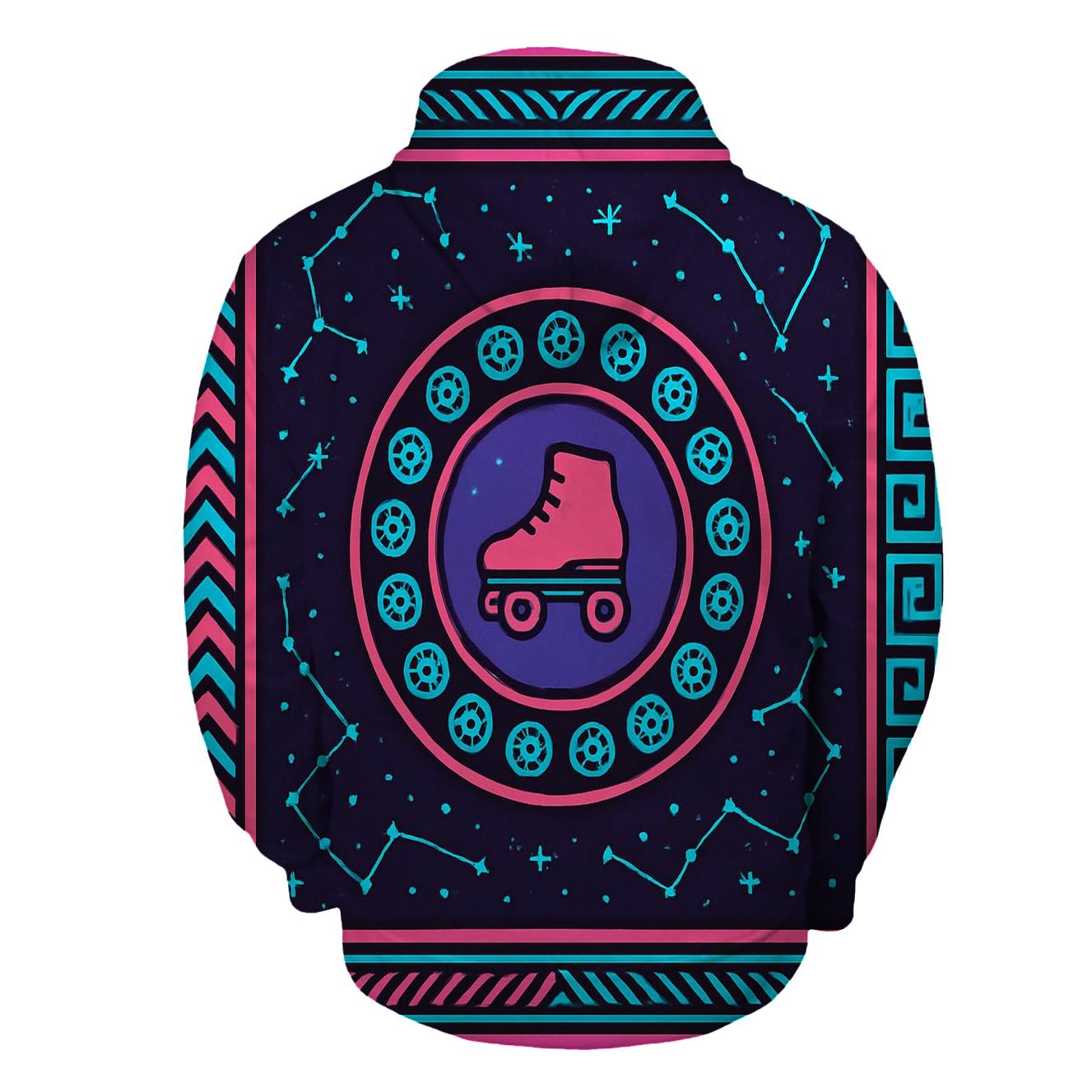 Laser Roller Rink Constellations zip-up hoodies