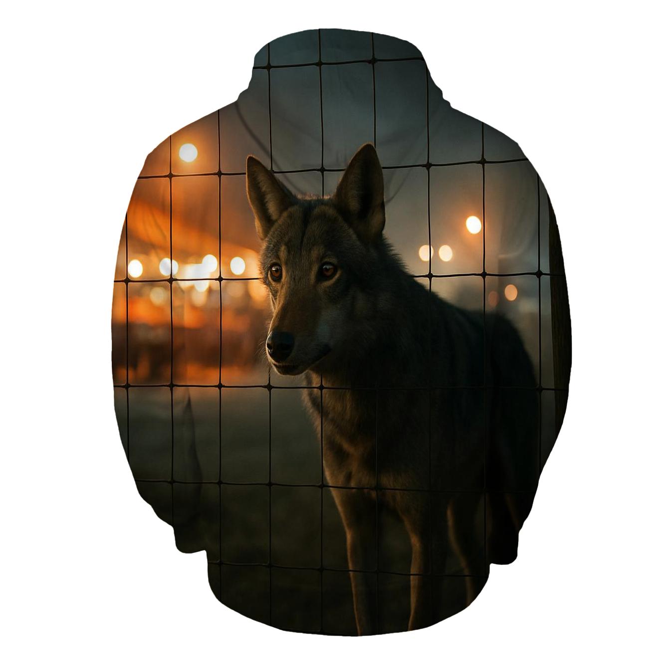Night Market Fence Line Wolf lightweight hoodies