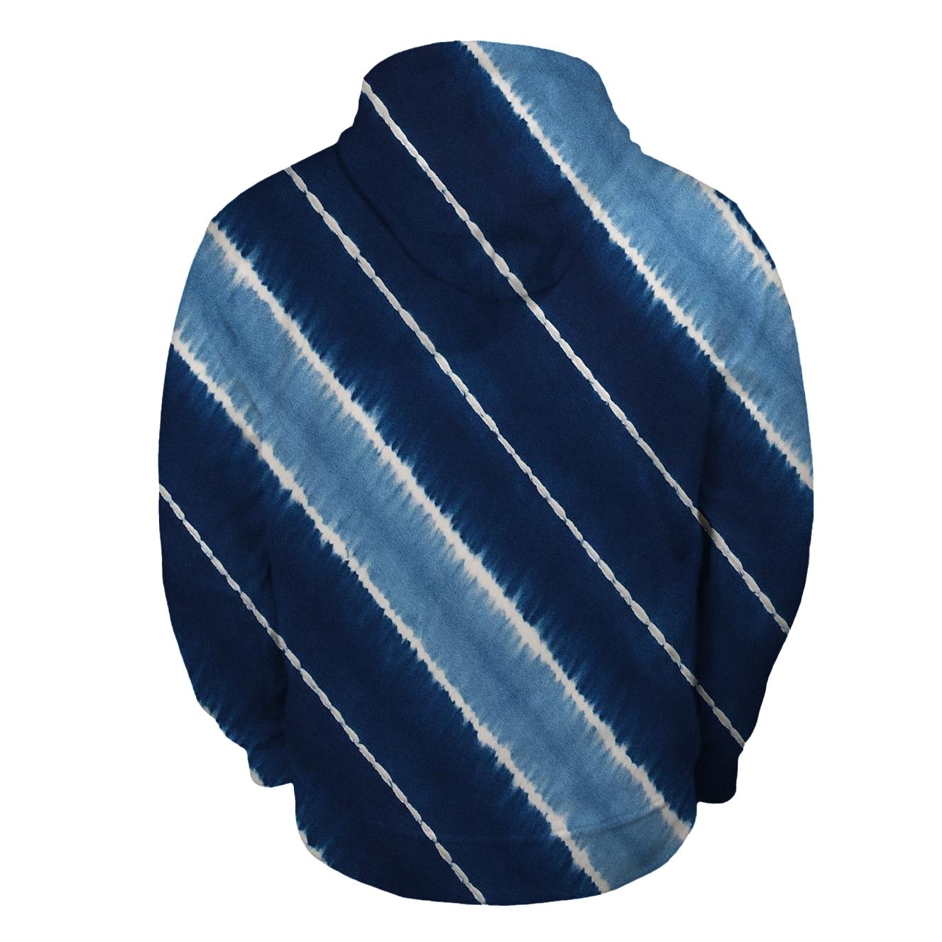 Indigo Arashi Meteor Diagonals printed hoodies