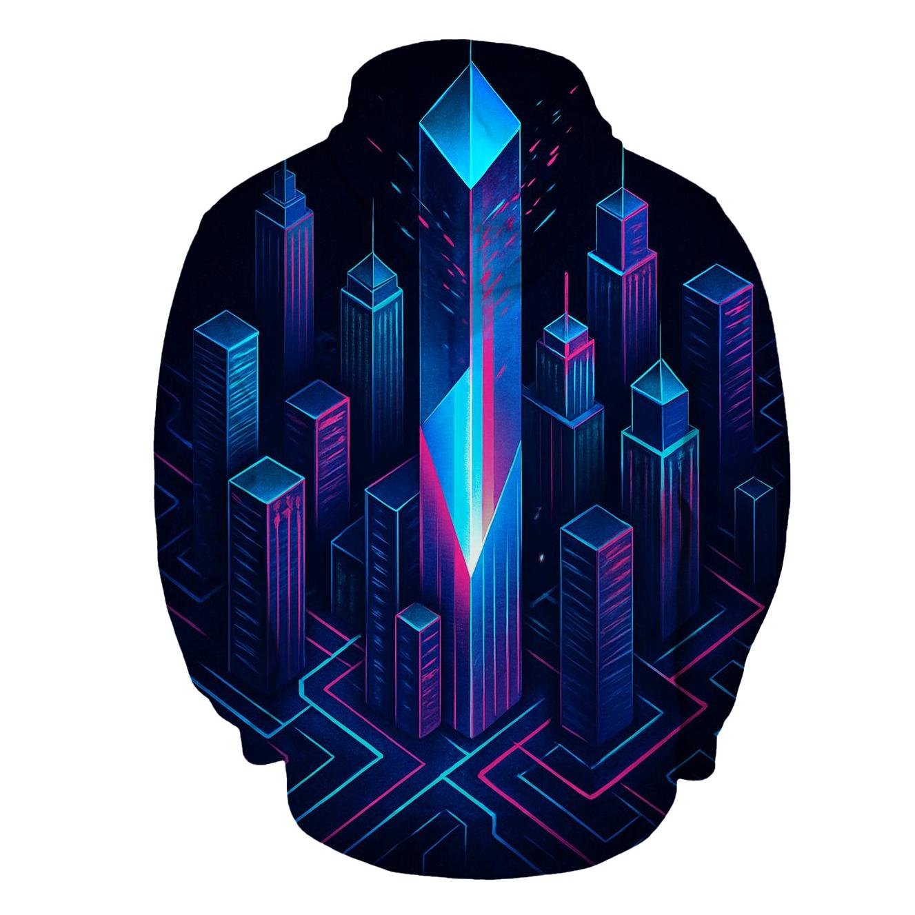 Glitch Prism City Poster designer hoodies