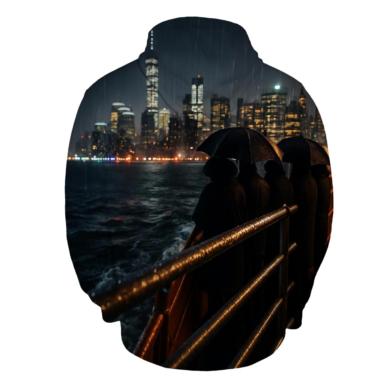 Rainy Night Arrival On The Staten Island Ferry heavyweight hoodies