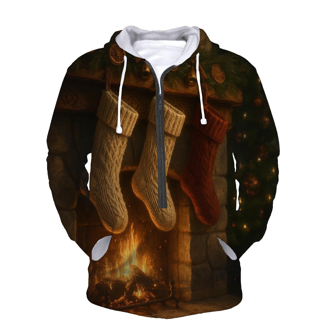 Fireside Stockings And Snowy Silence premium hoodies
