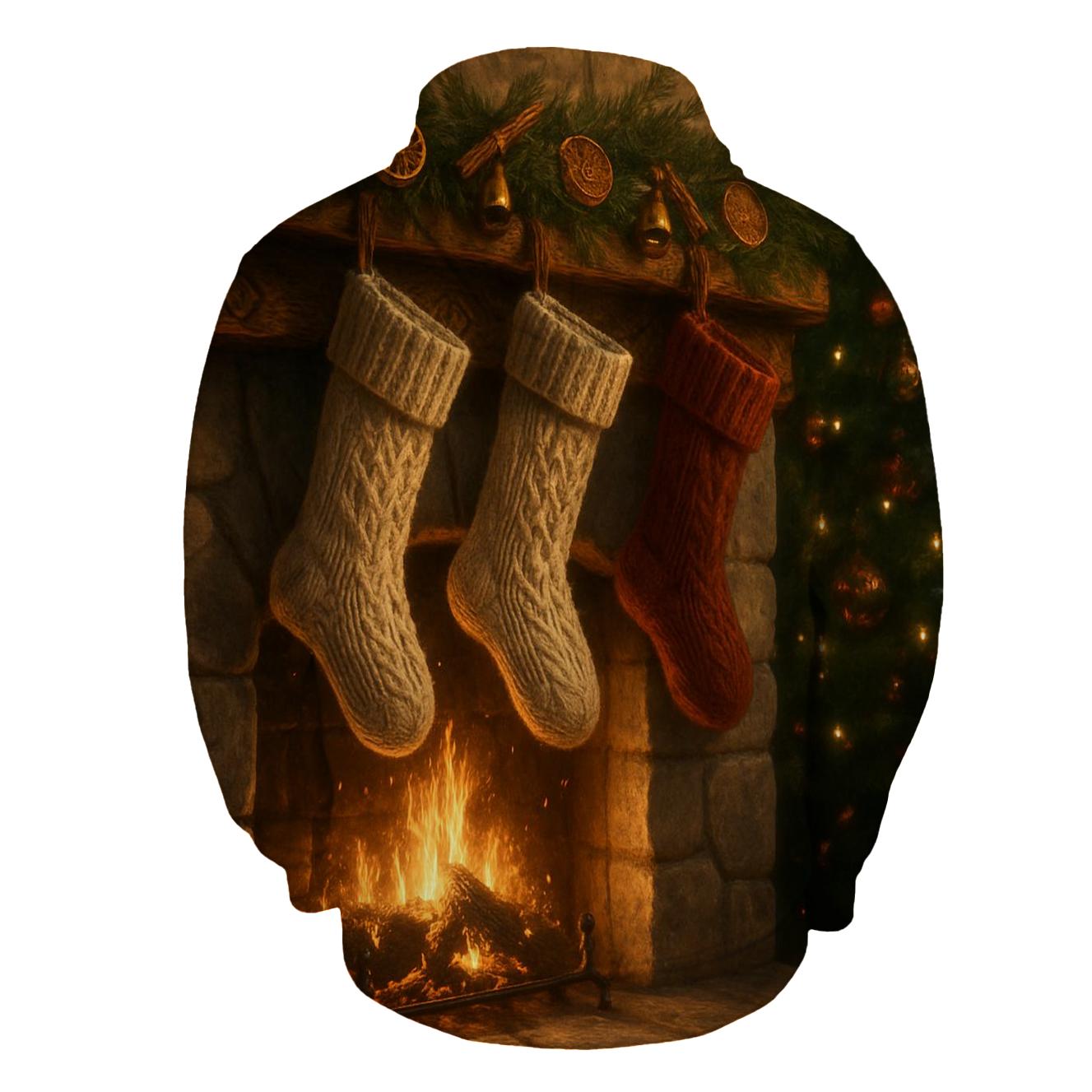 Fireside Stockings And Snowy Silence premium hoodies