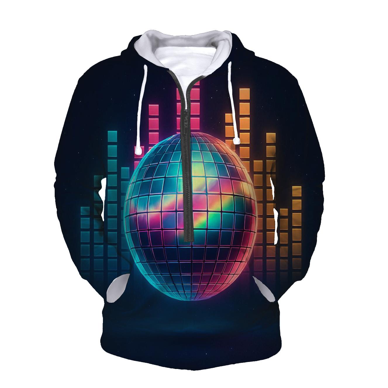 Disco Ball Aurora Grid lightweight hoodies