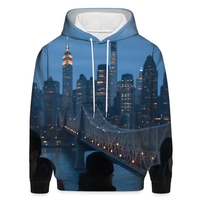 Blue Hour Through The Roosevelt Island Tram embroidered hoodies
