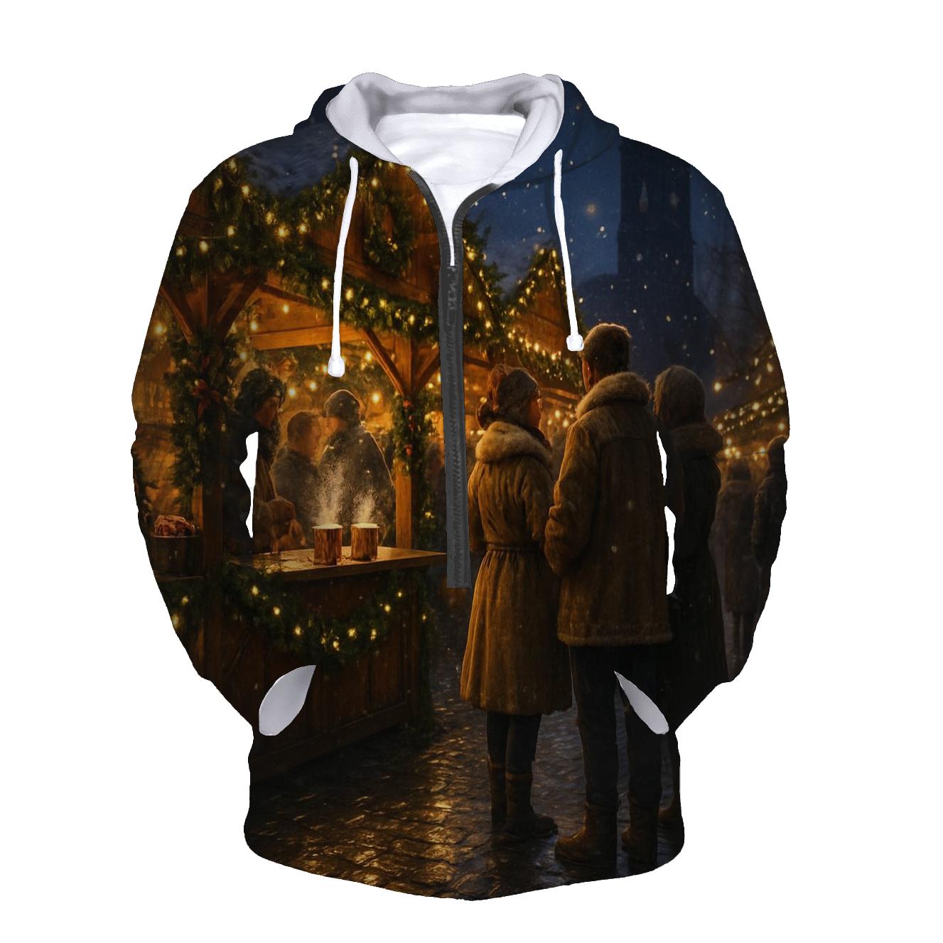 Christmas Market Lanterns Under Soft Starlight hoodie designs