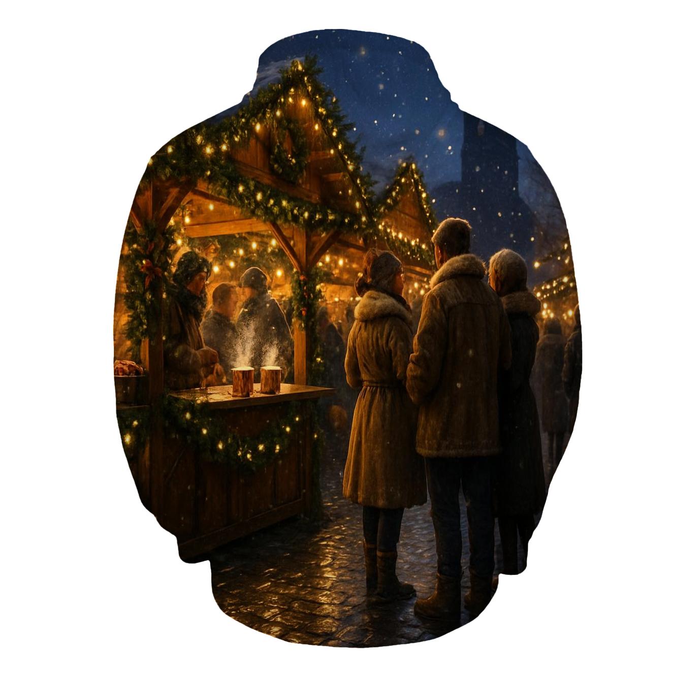Christmas Market Lanterns Under Soft Starlight hoodie designs