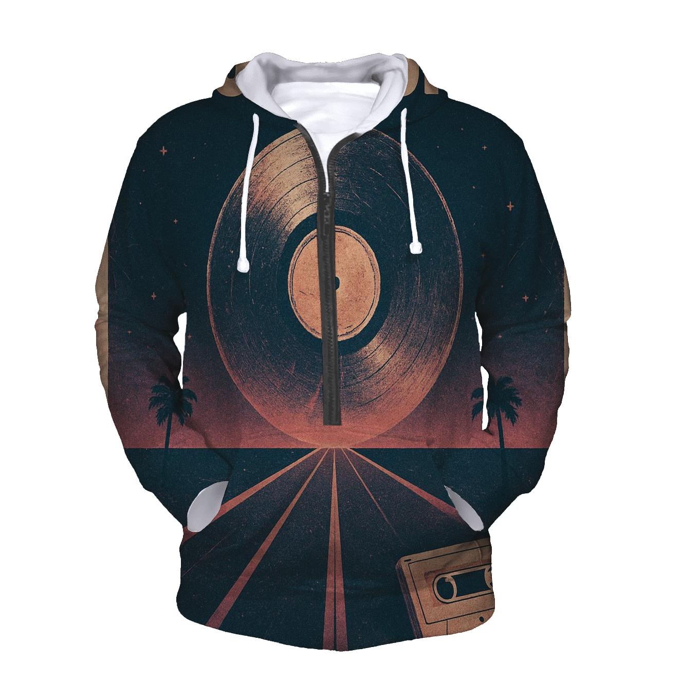 Worn Vinyl Night Drive Poster embroidered hoodies