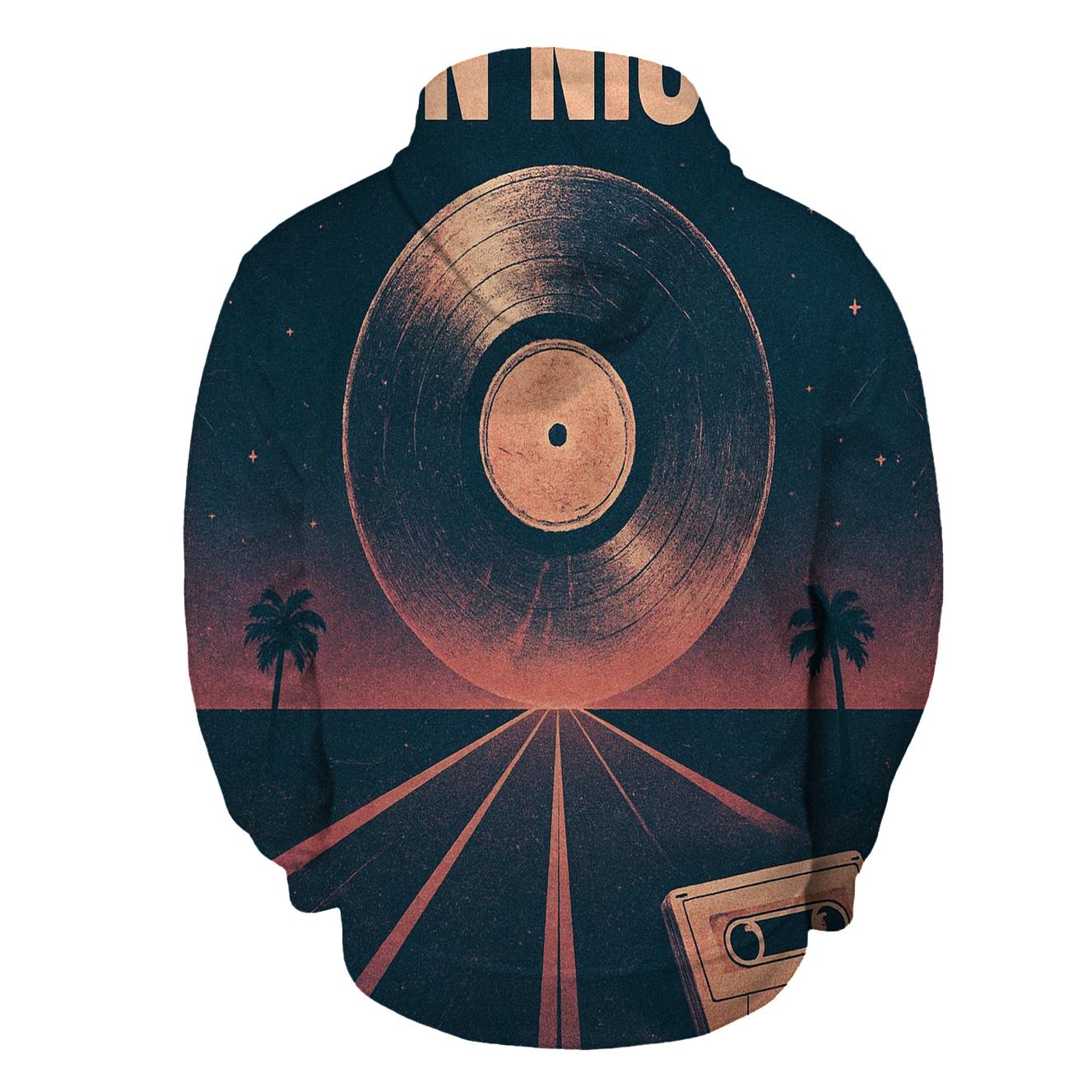 Worn Vinyl Night Drive Poster embroidered hoodies