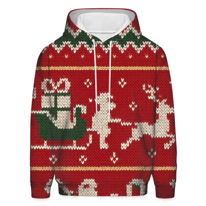 Santa Sleigh Zigzag Skyline Design zip-up hoodies