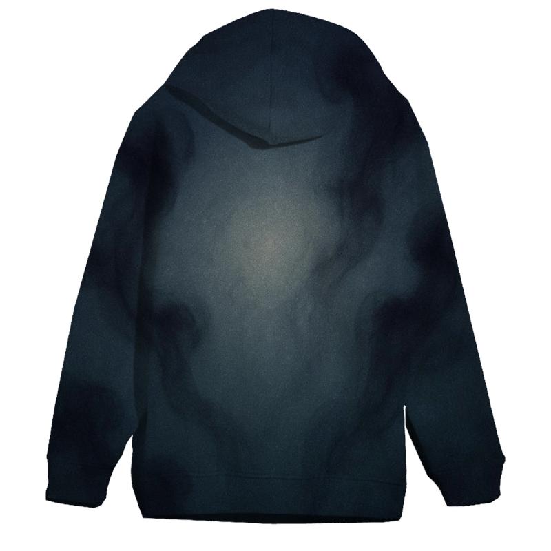 Moonlit Ink Diffusion embroidered hoodies