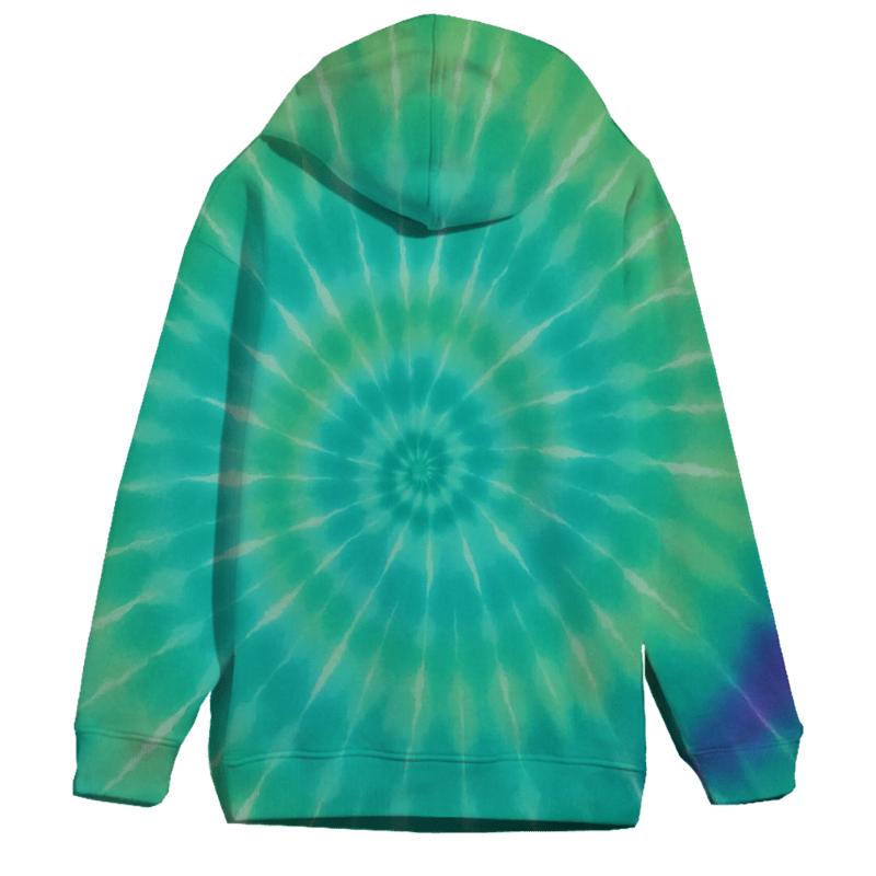 Aurora Spiral Overdye Vortex graphic hoodies