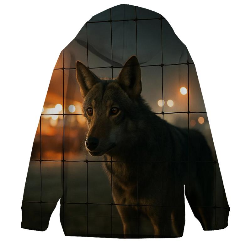 Night Market Fence Line Wolf designer hoodies