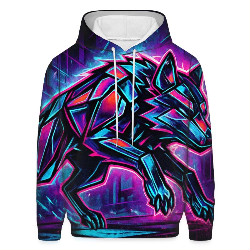 Neon Rift Streetrunner Wolf embroidered hoodies