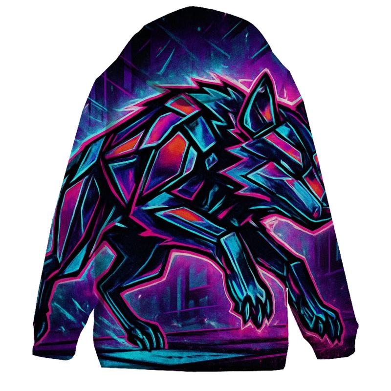 Neon Rift Streetrunner Wolf embroidered hoodies