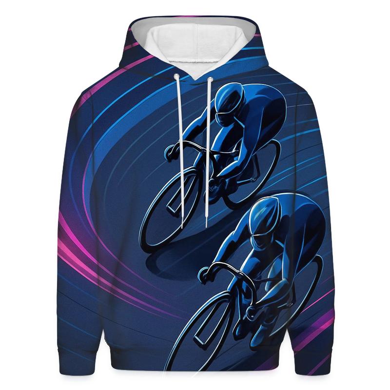 Neon Velodrome Night Pursuit custom hoodies