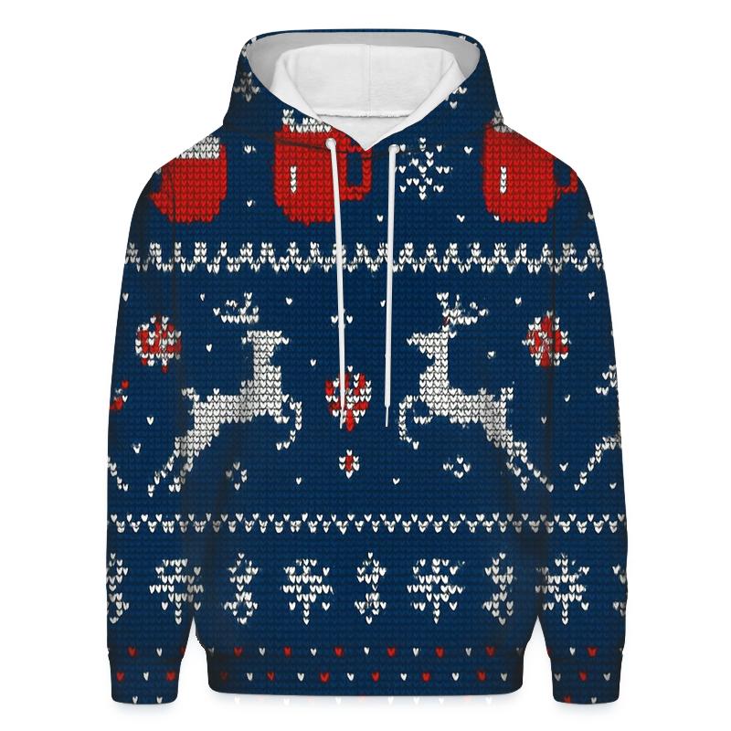Reindeer Cocoa Mug Stripe Parade Design zip-up hoodies