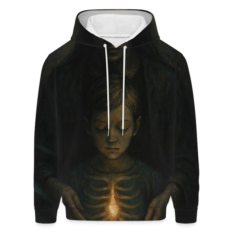 The Candle Within Your Ribs That She Shielded From The Wind embroidered hoodies