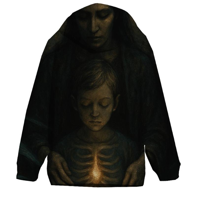 The Candle Within Your Ribs That She Shielded From The Wind embroidered hoodies