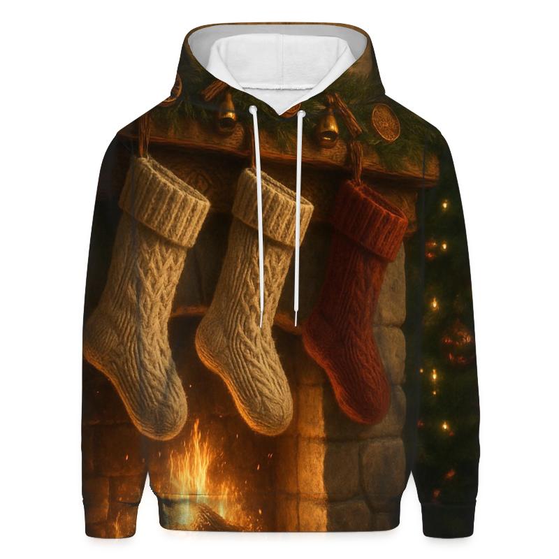 Fireside Stockings And Snowy Silence embroidered hoodies