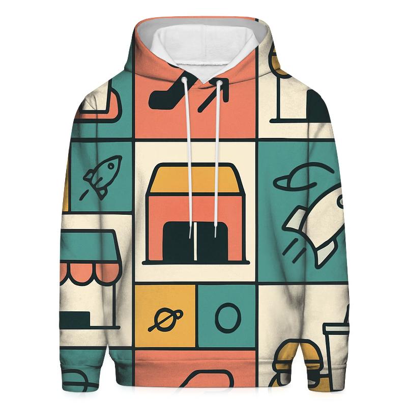 Space Mall Food Court Pattern hoodie designs