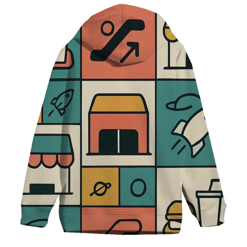 Space Mall Food Court Pattern hoodie designs