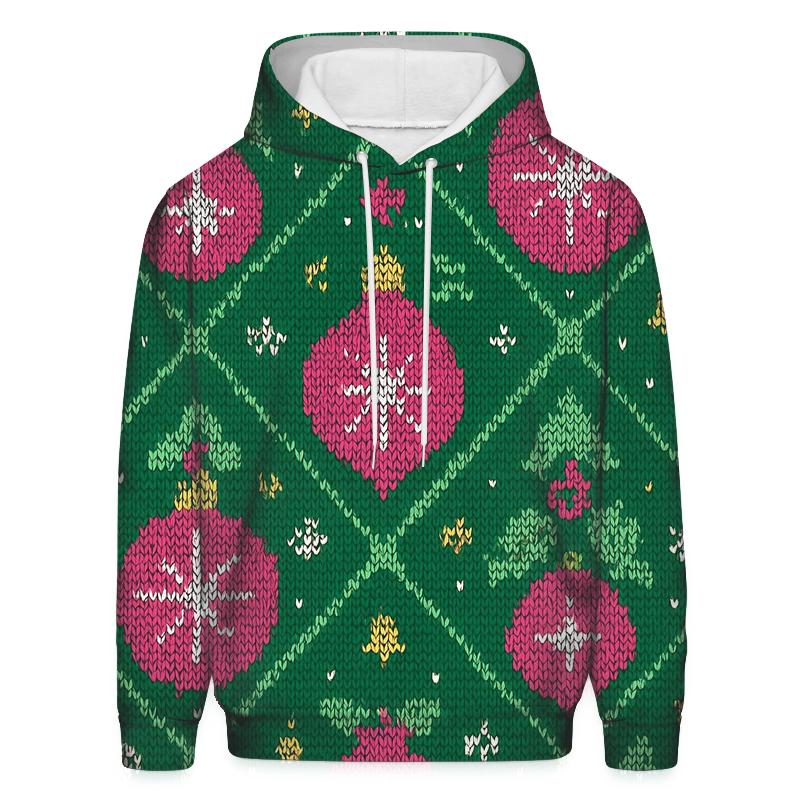 Holly Ornament Firework Lattice Design premium hoodies