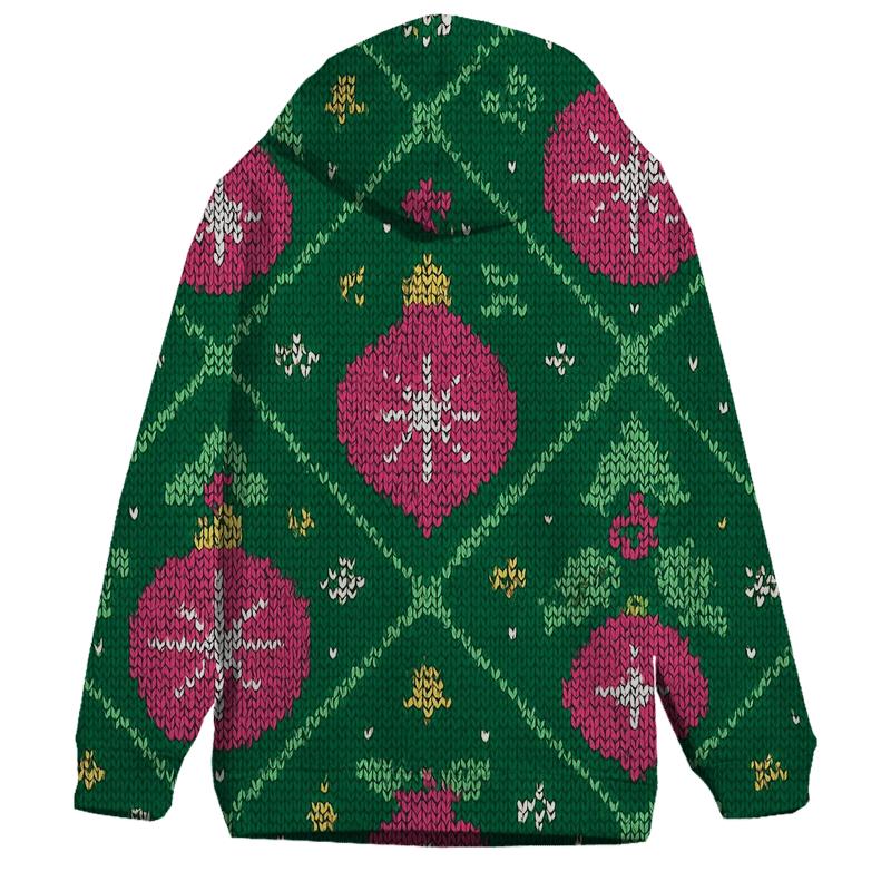 Holly Ornament Firework Lattice Design premium hoodies