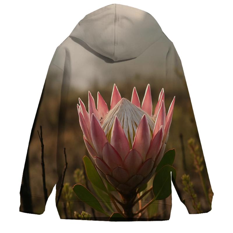 King Protea In Fynbos After A Controlled Burn embroidered hoodies