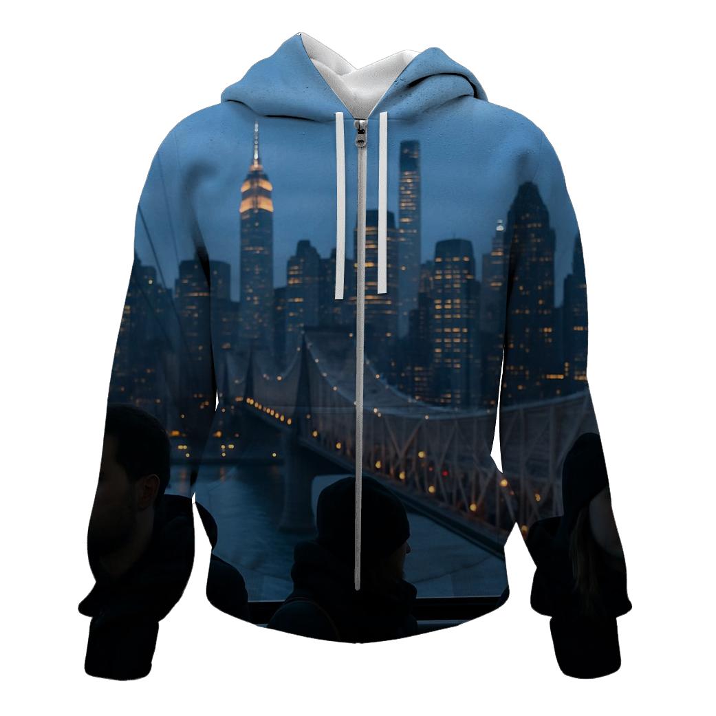 Blue Hour Through The Roosevelt Island Tram printed hoodies