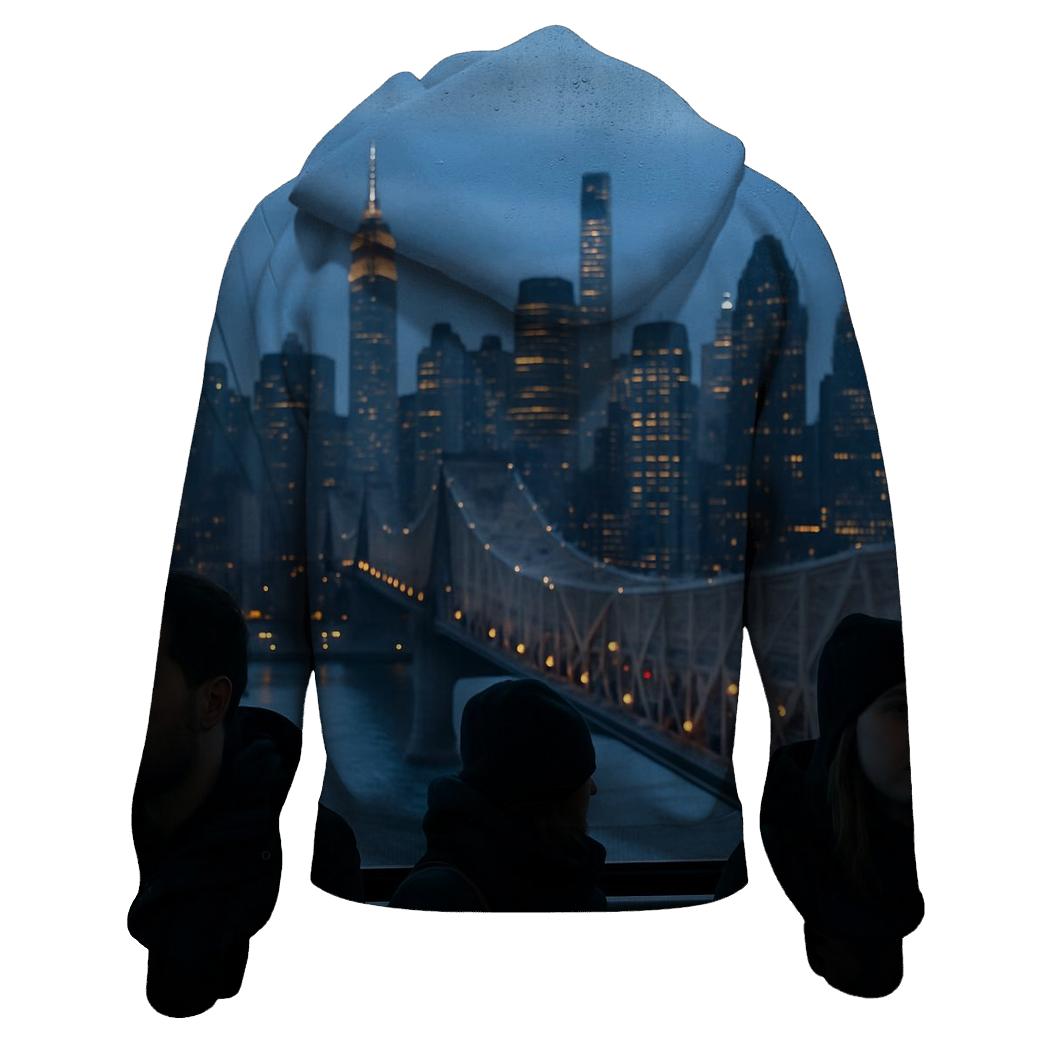 Blue Hour Through The Roosevelt Island Tram printed hoodies