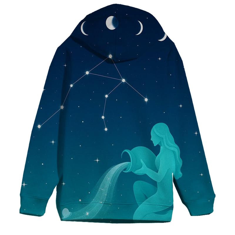Aquarius Water Bearer Constellation Pour printed hoodies
