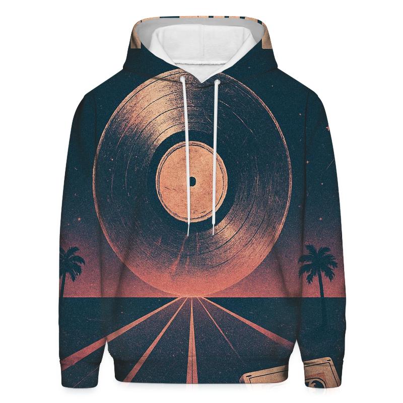 Worn Vinyl Night Drive Poster pullover hoodies