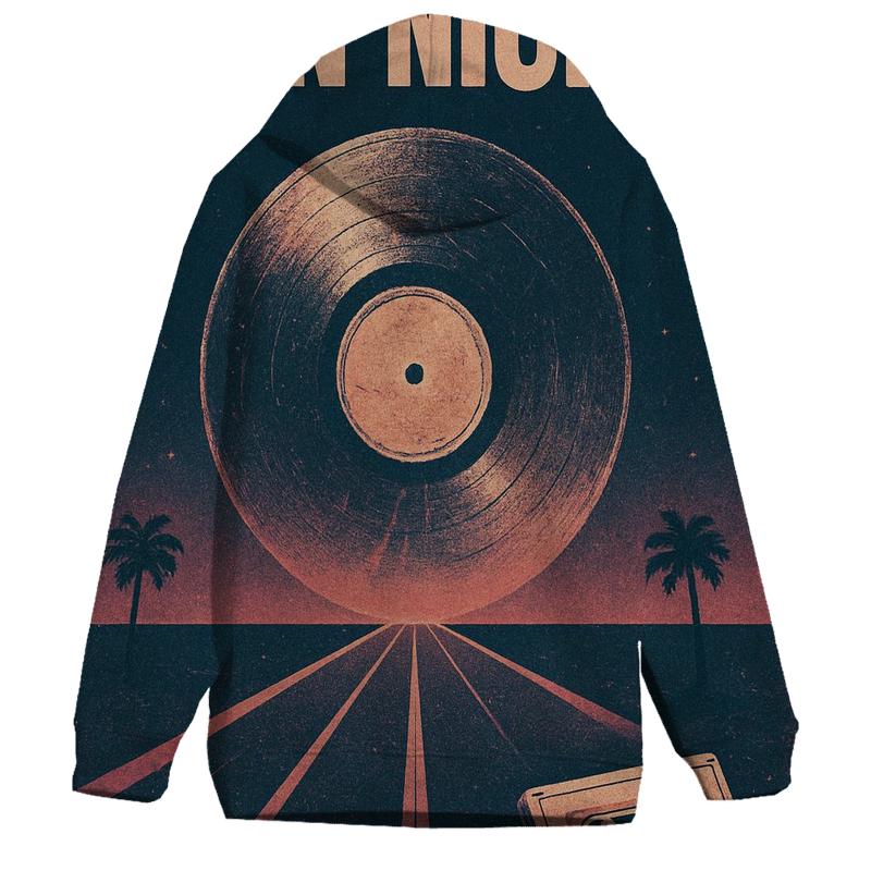 Worn Vinyl Night Drive Poster pullover hoodies
