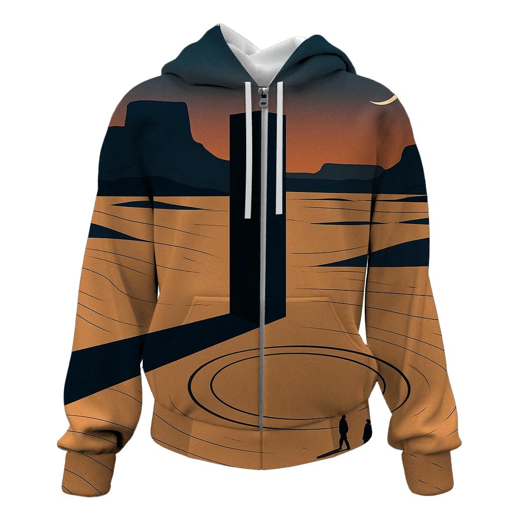 Desert Monolith Time Portal printed hoodies