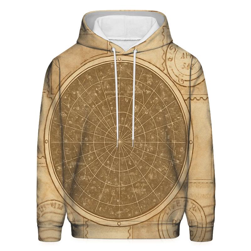 Antique Star Map Postcard Collage lightweight hoodies