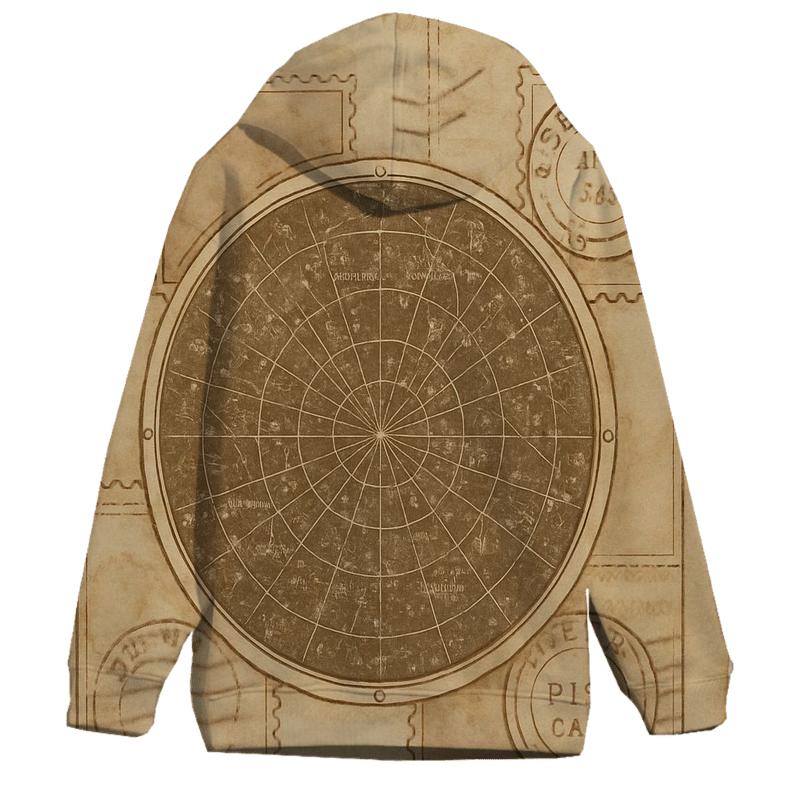 Antique Star Map Postcard Collage lightweight hoodies