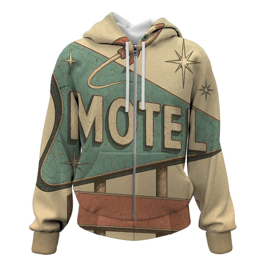 Faded Space Age Motel Sign heavyweight hoodies