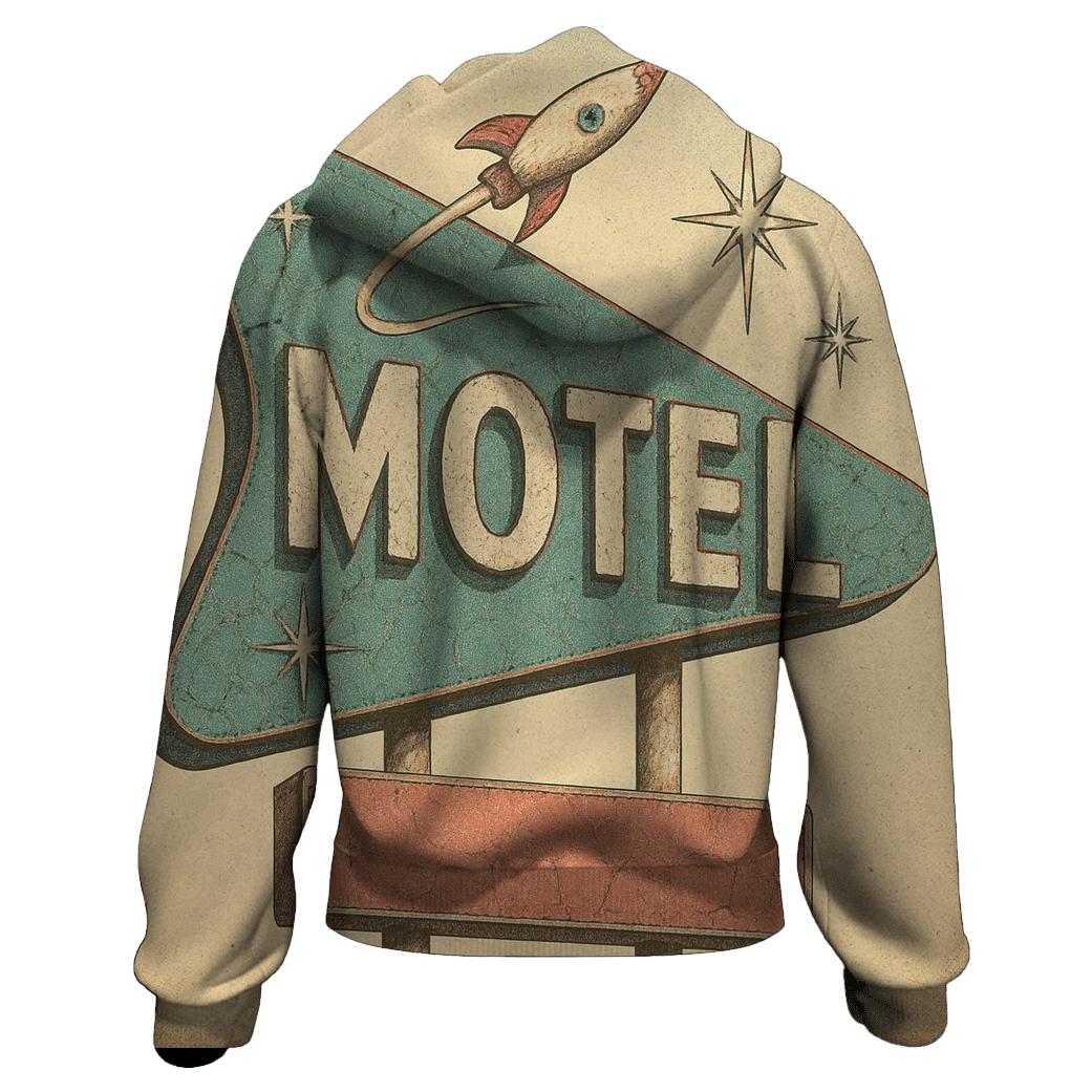 Faded Space Age Motel Sign heavyweight hoodies